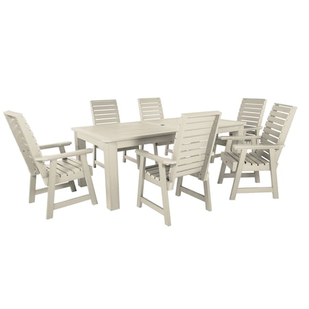 Highwood Usa Weatherly 7pc Rectangular Outdoor Patio Furniture Dining Set 84 x 42 AD-ST7WL1CO5AA-WAE